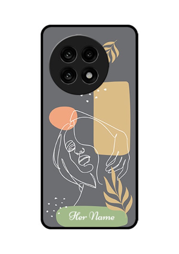OnePlus 13R 5G Custom Glass Phone Case - Gazing Woman Line Art Design