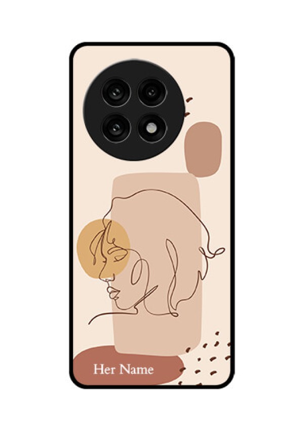 OnePlus 13R 5G Custom Glass Phone Case - Calm Woman Line Art Design