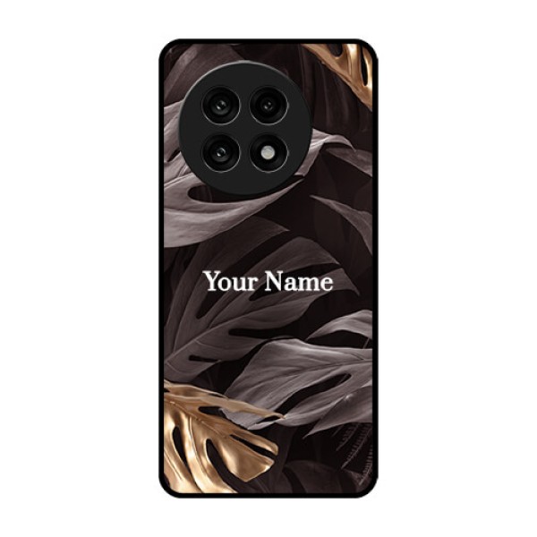 OnePlus 13R 5G Custom Glass Phone Case - Wild Leaves Digital Paint Design