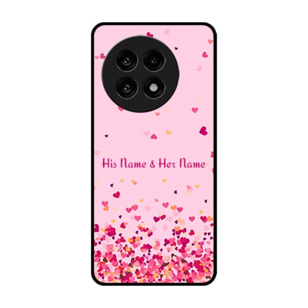 OnePlus 13R 5G Custom Glass Phone Case - Floating Hearts Design OnePlus 13R 5G Custom Glass Phone Case - Floating Hearts Design