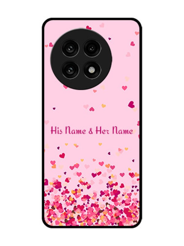 Custom OnePlus 13R 5G Custom Glass Phone Case - Floating Hearts Design