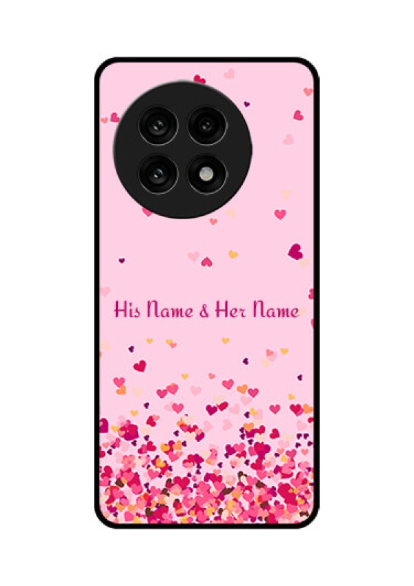 OnePlus 13R 5G Custom Glass Phone Case - Floating Hearts Design