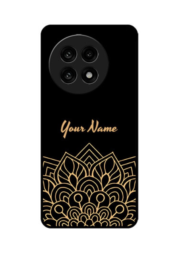 OnePlus 13R 5G Custom Glass Phone Case - Golden Mandala Design