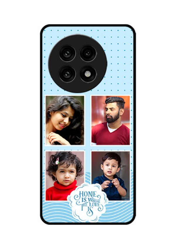 OnePlus 13R 5G Custom Glass Phone Case - Cute Love Quote With 4 Pic Upload Design