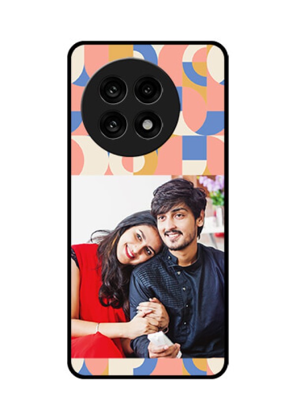 OnePlus 13R 5G Custom Glass Phone Case - Semi - Circle Maze Pattern Design