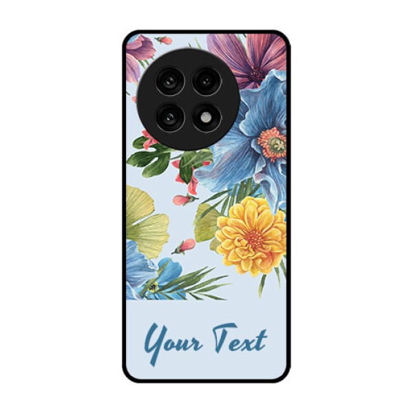 OnePlus 13R 5G Custom Glass Phone Case - Stunning Watercolored Flowers Painting Design
