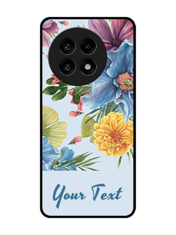 Custom OnePlus 13R 5G Custom Glass Phone Case - Stunning Watercolored Flowers Painting Design