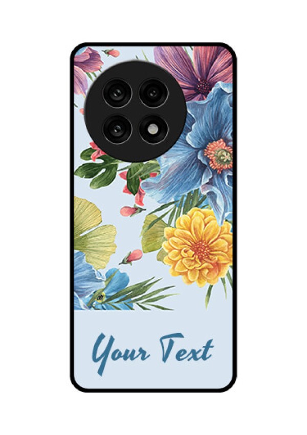 OnePlus 13R 5G Custom Glass Phone Case - Stunning Watercolored Flowers Painting Design