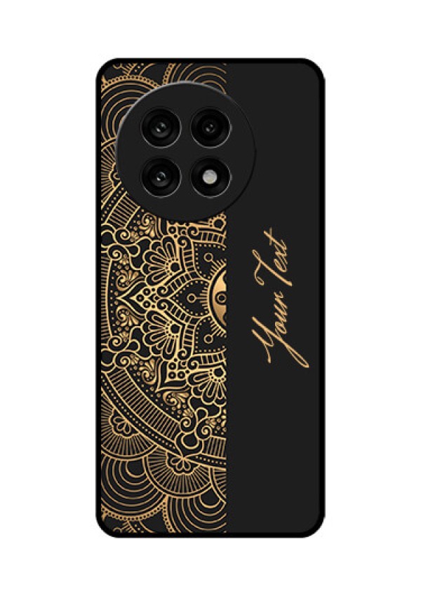 OnePlus 13R 5G Custom Glass Phone Case - Mandala Art With Custom Text Design