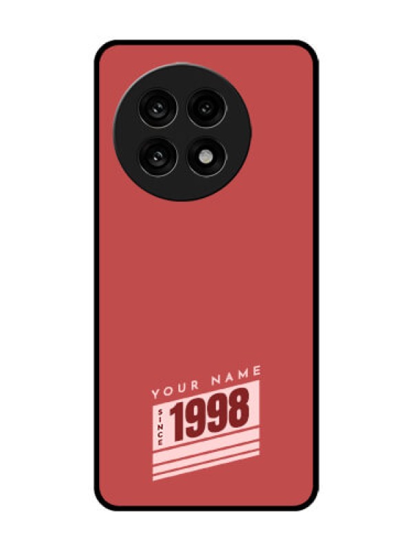 Custom OnePlus 13R 5G Custom Glass Phone Case - Red Custom Year Of Birth Design
