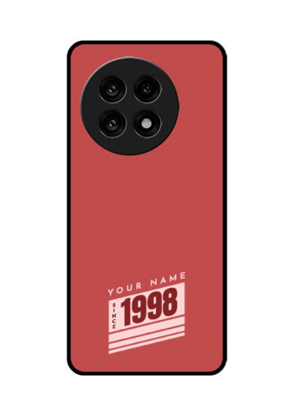 OnePlus 13R 5G Custom Glass Phone Case - Red Custom Year Of Birth Design