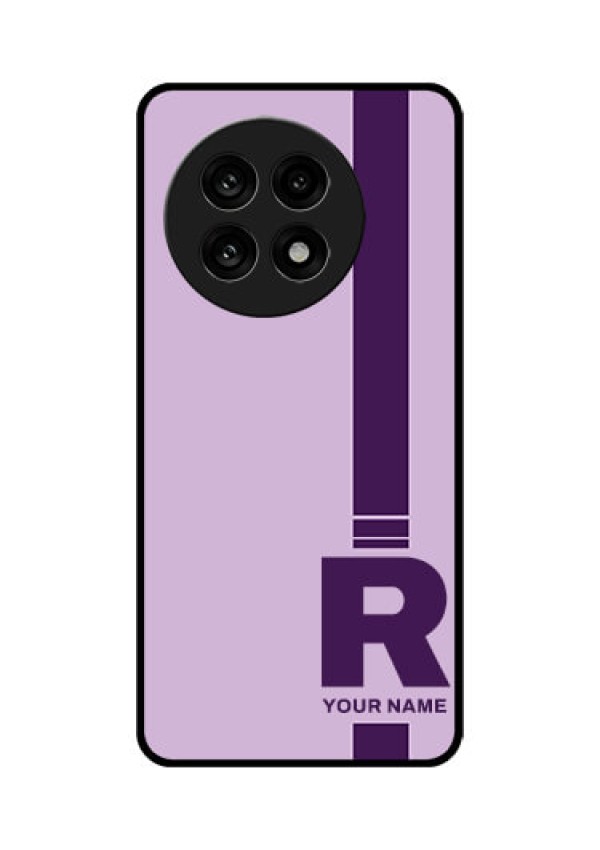 OnePlus 13R 5G Custom Glass Phone Case - Simple Dual Tone Stripe With Name Design