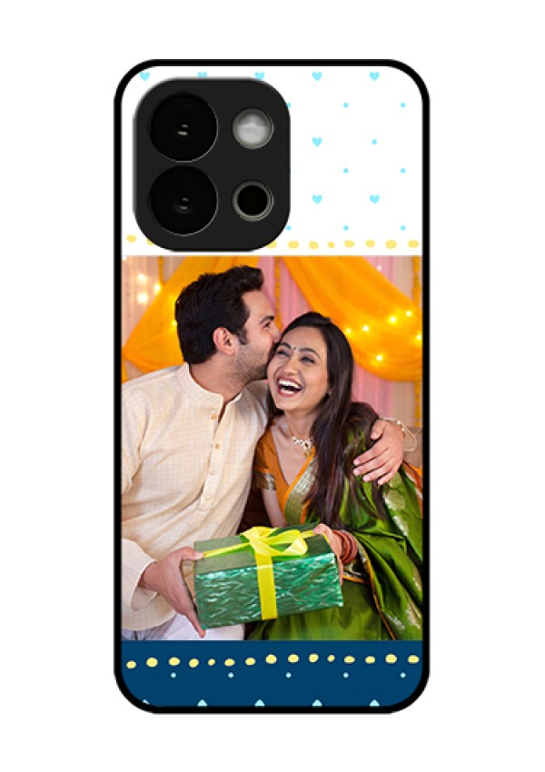 OnePlus 13s 5G Custom Glass Phone Case - White And Blue Abstract Design