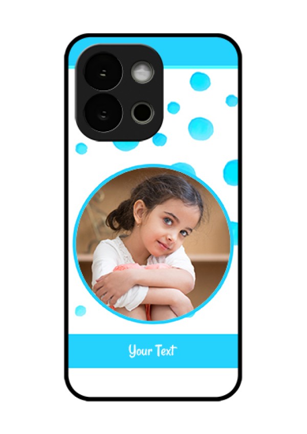 OnePlus 13s 5G Custom Glass Phone Case - Blue Bubbles Pattern Design