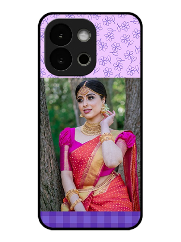 Custom OnePlus 13s 5G Custom Glass Phone Case - Purple Floral Design