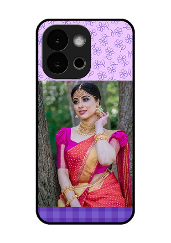 OnePlus 13s 5G Custom Glass Phone Case - Purple Floral Design