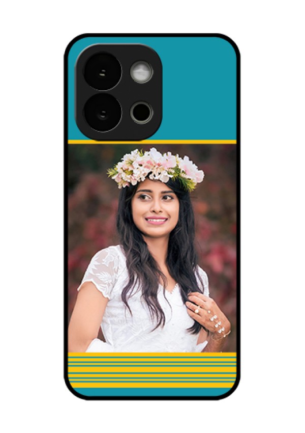 OnePlus 13s 5G Custom Glass Phone Case - Yellow & Blue Design