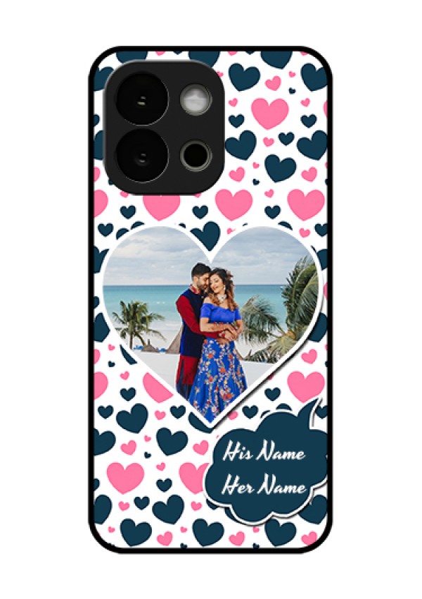 OnePlus 13s 5G Custom Glass Phone Case - Pink & Blue Heart Design