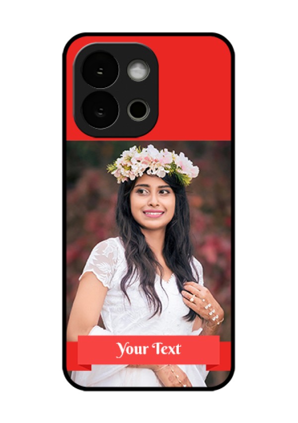 OnePlus 13s 5G Custom Glass Phone Case - Simple Red Color Design