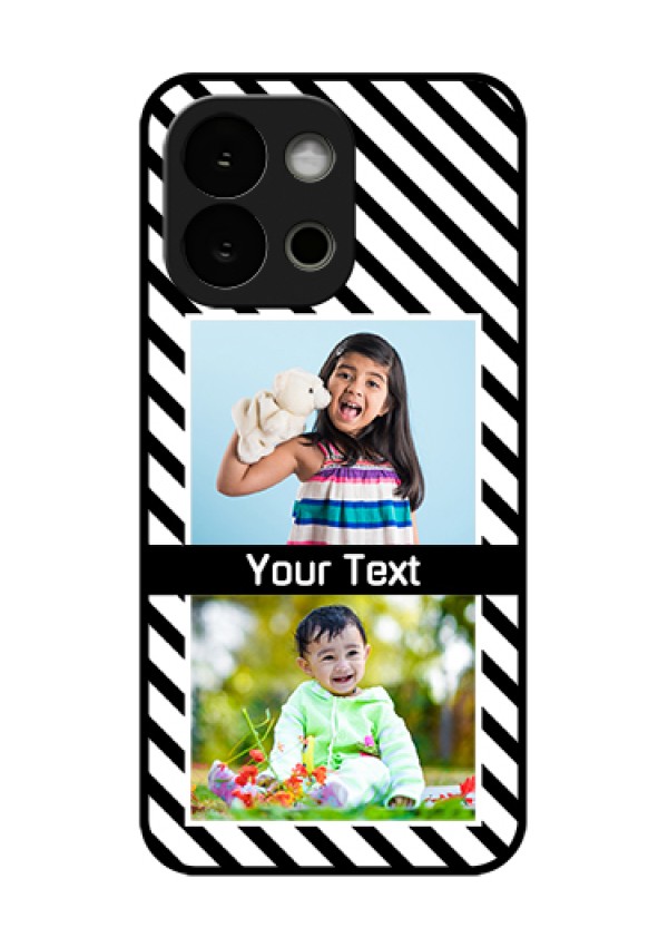 OnePlus 13s 5G Custom Glass Phone Case - Black And White Stripes Design