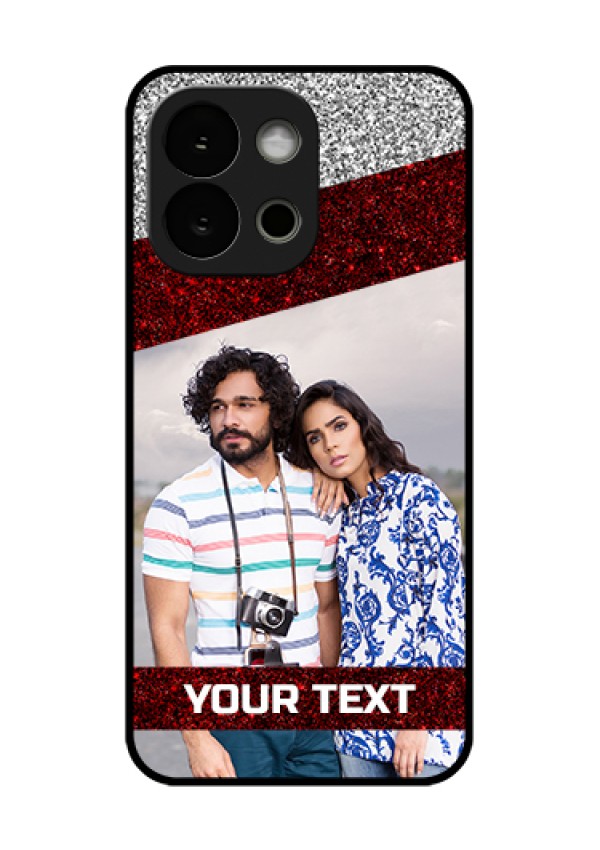 OnePlus 13s 5G Custom Glass Phone Case - Image Holder With Glitter Strip Design