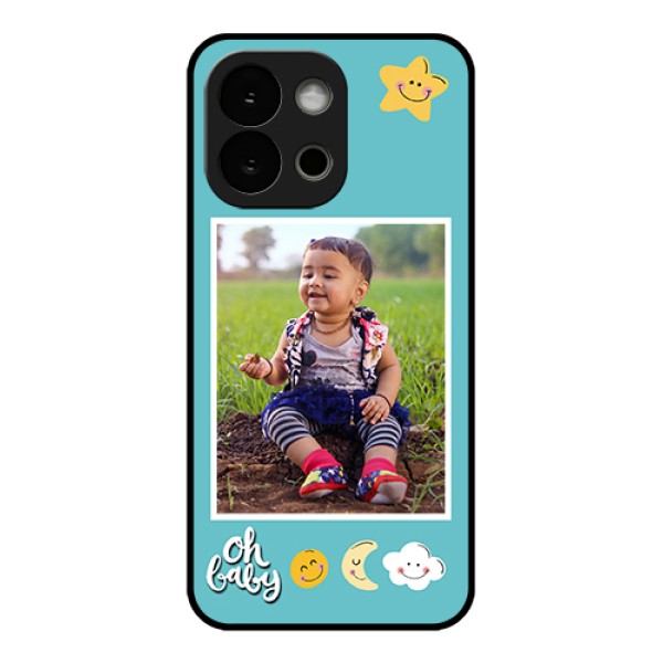 OnePlus 13s 5G Custom Glass Phone Case - Smiley Kids Stars Design