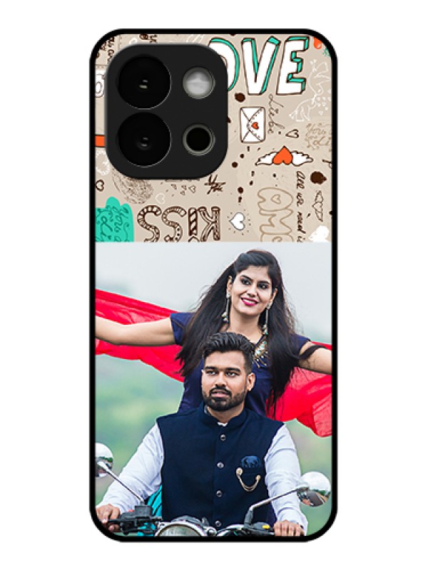 Custom OnePlus 13s 5G Custom Glass Phone Case - Love Doodle Pattern