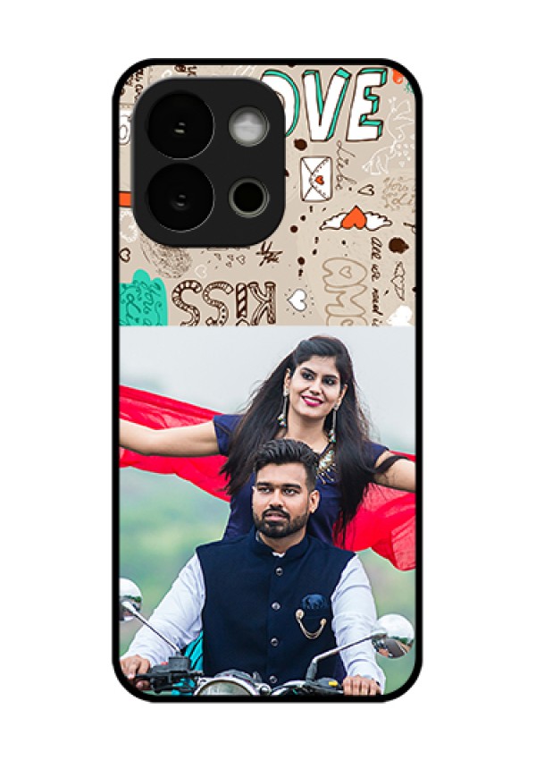 OnePlus 13s 5G Custom Glass Phone Case - Love Doodle Pattern