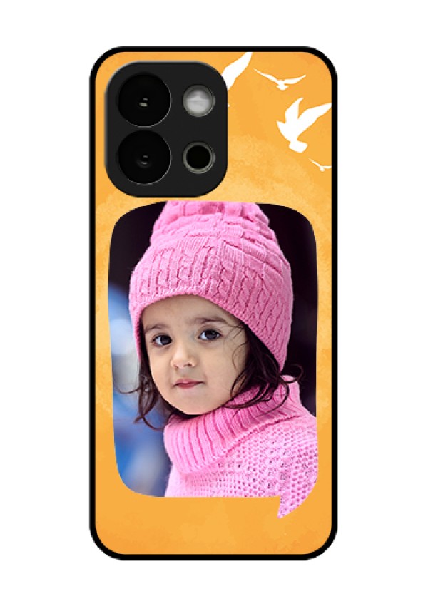 OnePlus 13s 5G Custom Glass Phone Case - Water Color Design With Bird Icons