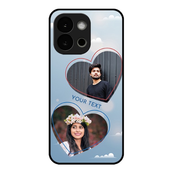 OnePlus 13s 5G Custom Glass Phone Case - Blue Color Couple Design OnePlus 13s 5G Custom Glass Phone Case - Blue Color Couple Design