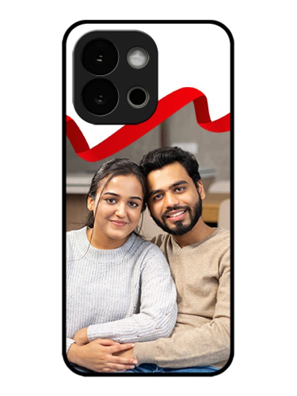 Custom OnePlus 13s 5G Custom Glass Phone Case - Red Ribbon Frame Design