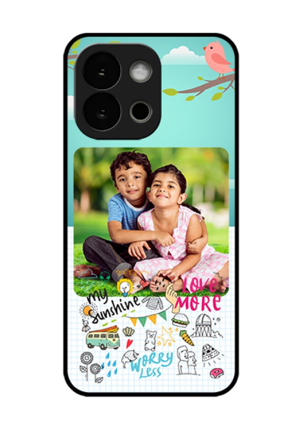 OnePlus 13s 5G Custom Glass Phone Case - Doodle Love Design