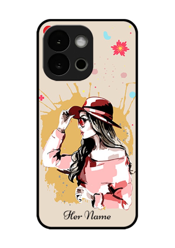 OnePlus 13s 5G Custom Glass Phone Case - Women With Pink Hat Design