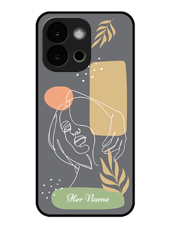 Custom OnePlus 13s 5G Custom Glass Phone Case - Gazing Woman Line Art Design