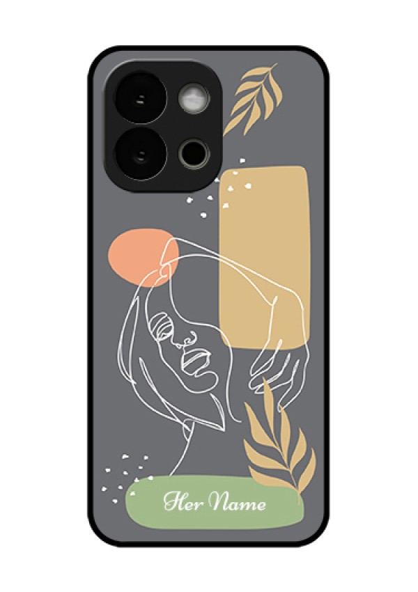 OnePlus 13s 5G Custom Glass Phone Case - Gazing Woman Line Art Design