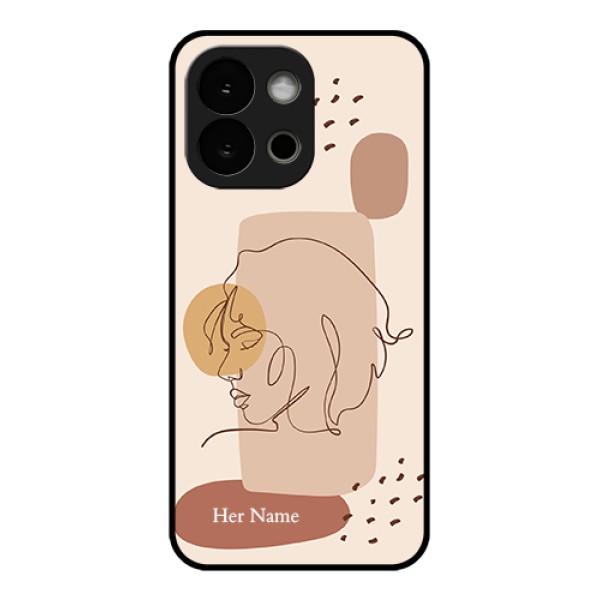 OnePlus 13s 5G Custom Glass Phone Case - Calm Woman Line Art Design OnePlus 13s 5G Custom Glass Phone Case - Calm Woman Line Art Design