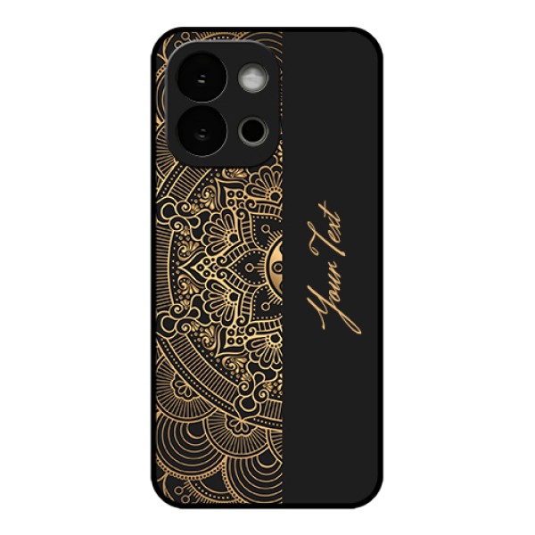 OnePlus 13s 5G Custom Glass Phone Case - Mandala Art With Custom Text Design