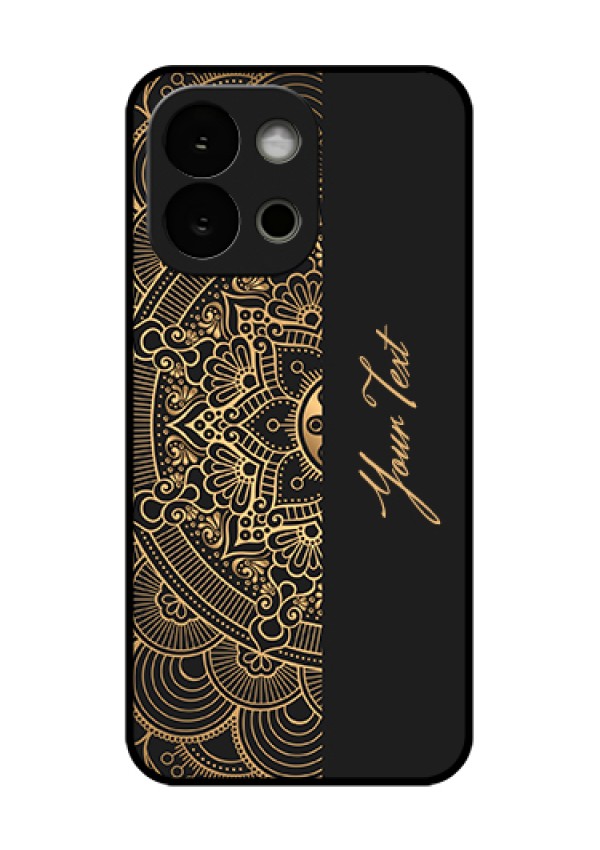 OnePlus 13s 5G Custom Glass Phone Case - Mandala Art With Custom Text Design