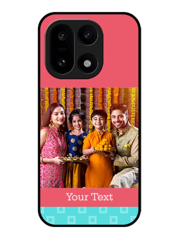 Custom OnePlus 15 5G Custom Glass Phone Case - Peach & Blue Color Design