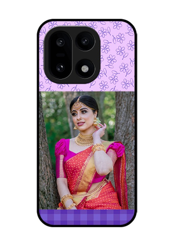 OnePlus 15 5G Custom Glass Phone Case - Purple Floral Design