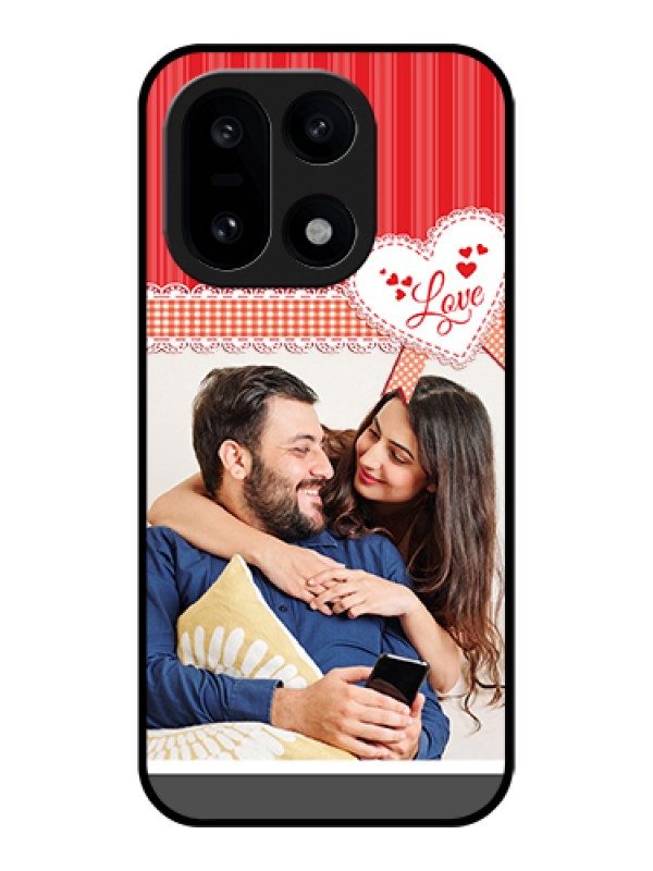 Custom OnePlus 15 5G Custom Glass Phone Case - Red Love Pattern Design