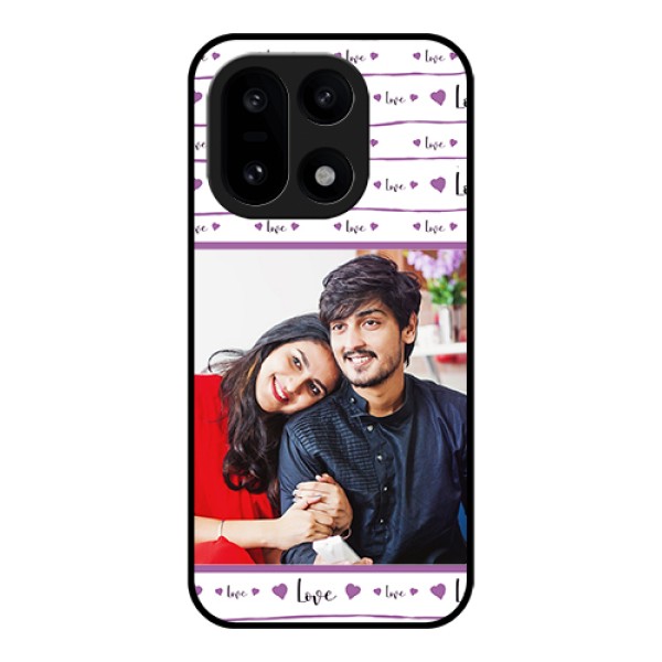 OnePlus 15 5G Custom Glass Phone Case - Couples Heart Design