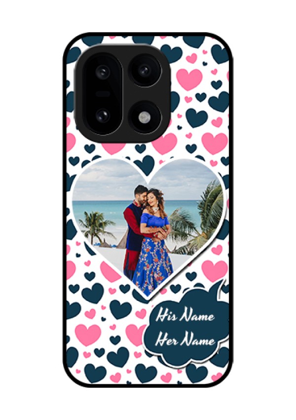 OnePlus 15 5G Custom Glass Phone Case - Pink & Blue Heart Design