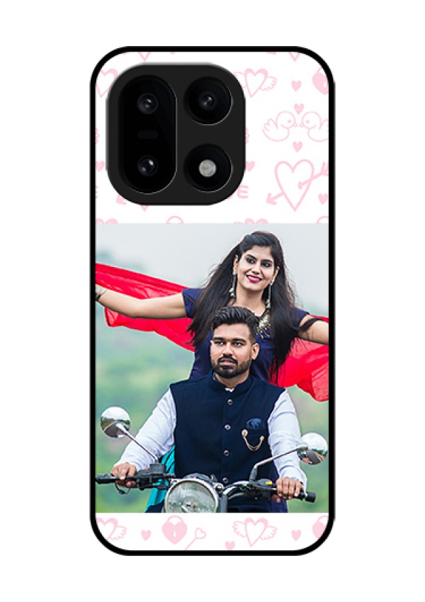OnePlus 15 5G Custom Glass Phone Case - Pink Flying Heart Design