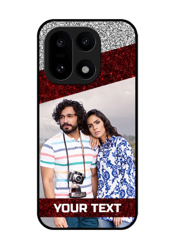 OnePlus 15 5G Custom Glass Phone Case - Image Holder With Glitter Strip Design