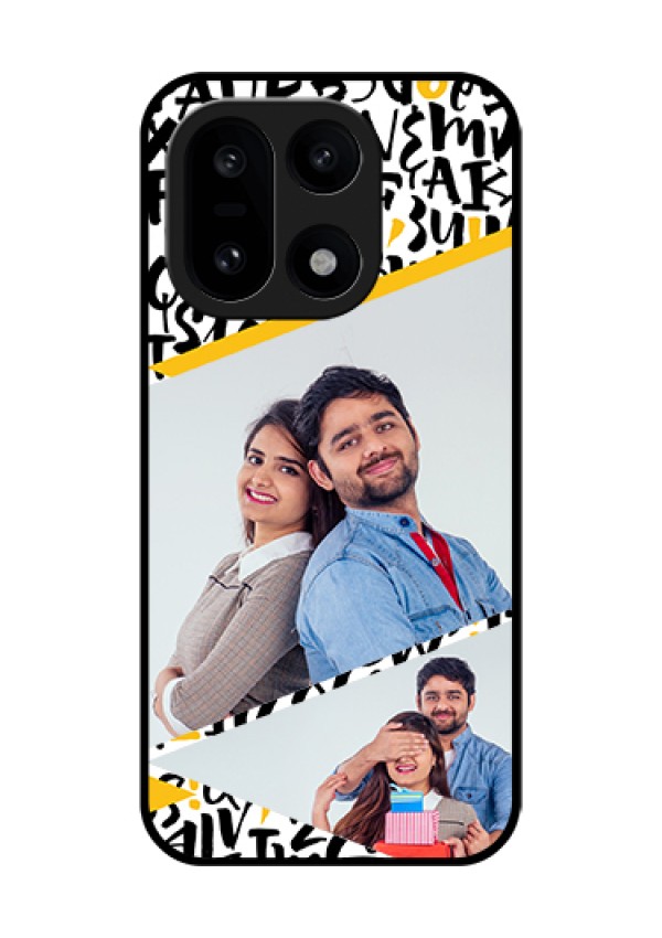 OnePlus 15 5G Custom Glass Phone Case - Letters Pattern Design