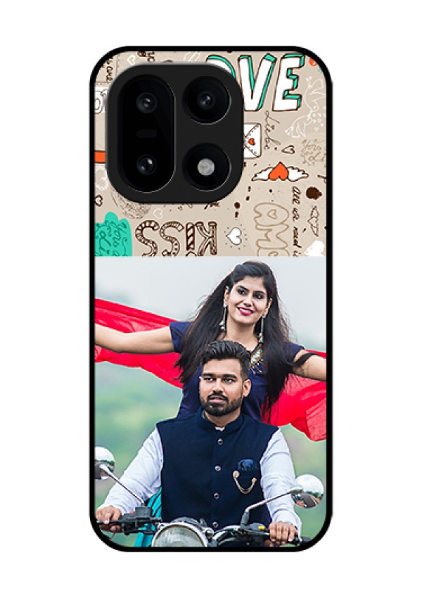 OnePlus 15 5G Custom Glass Phone Case - Love Doodle Pattern