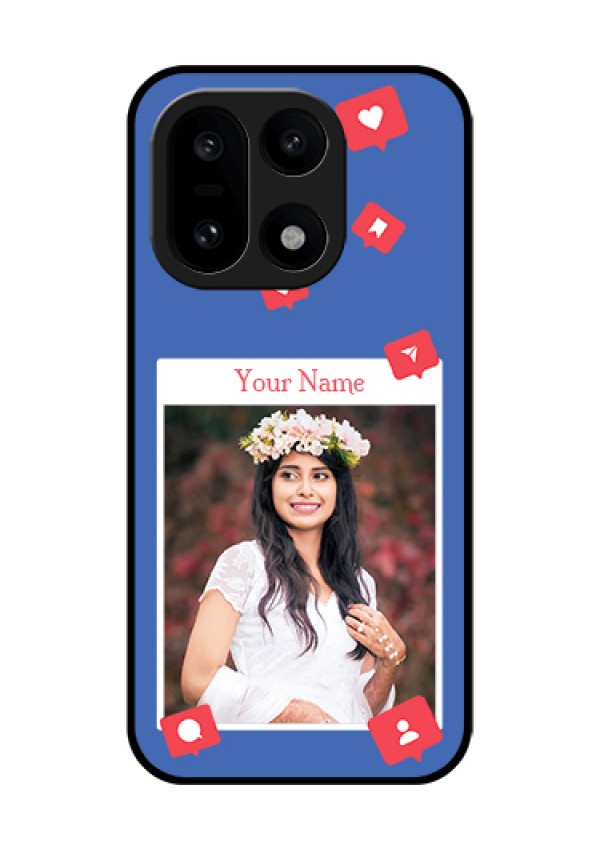 OnePlus 15 5G Custom Glass Phone Case - Like Share And Comment Design