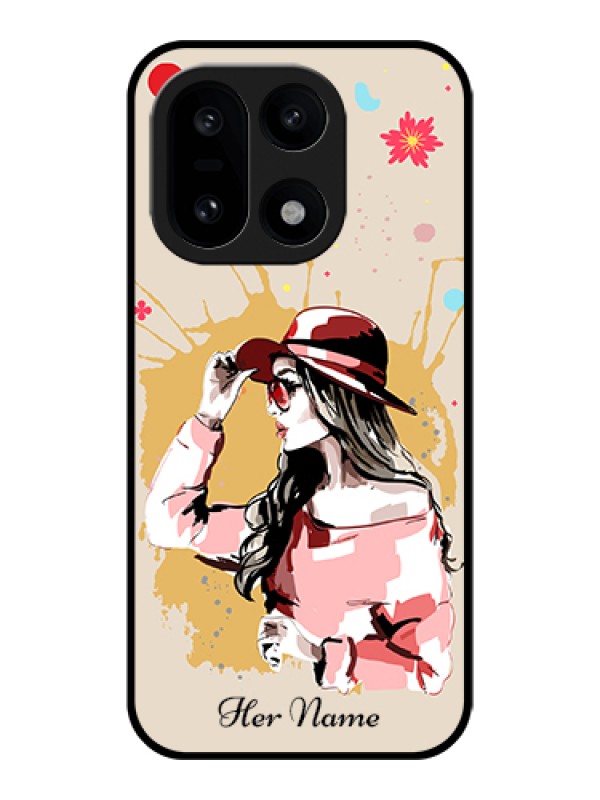 Custom OnePlus 15 5G Custom Glass Phone Case - Women With Pink Hat Design