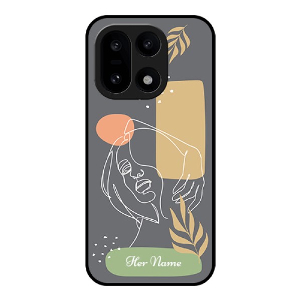 OnePlus 15 5G Custom Glass Phone Case - Gazing Woman Line Art Design OnePlus 15 5G Custom Glass Phone Case - Gazing Woman Line Art Design